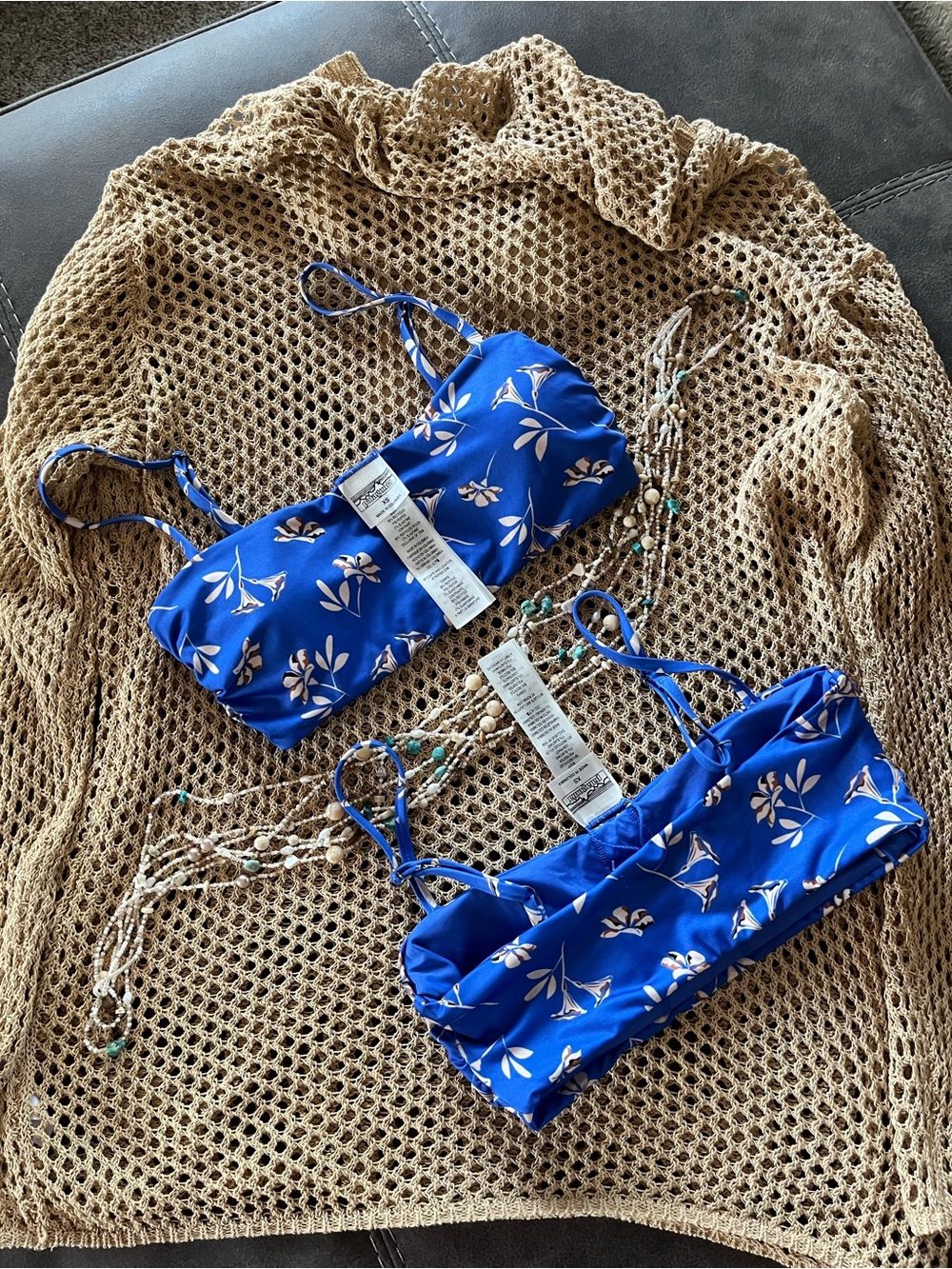 Patagonia Blue Floral Bikini Top